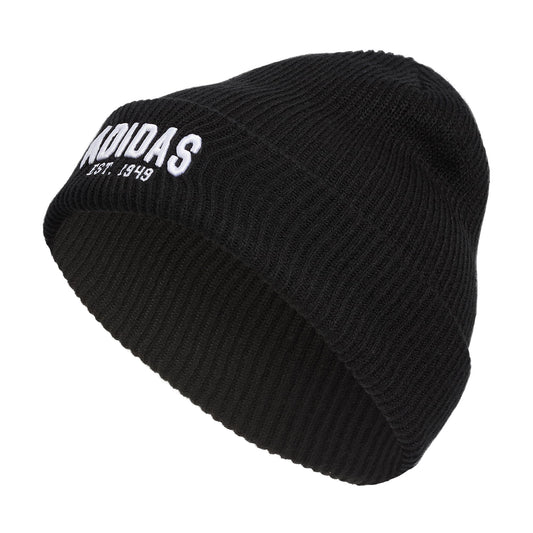 adidas Mens Foundation Beanie Standard fit Cuffed Acrylic Knit hat/Cap for Winter Black/White/Carbon Grey One Size - Renee Lane Company