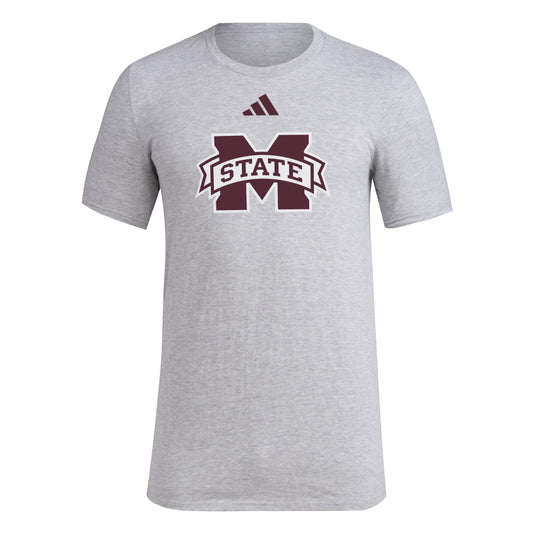 adidas Mens House T-Shirt Medium Grey Heather/Mississippi State University - Renee Lane Company
