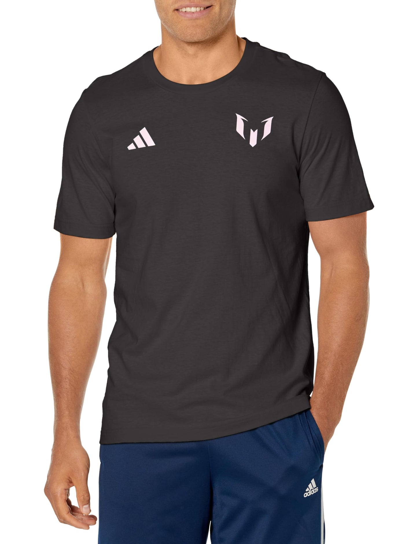 adidas Mens Messi Generic Short Sleeve T-Shirt Black - Renee Lane Company