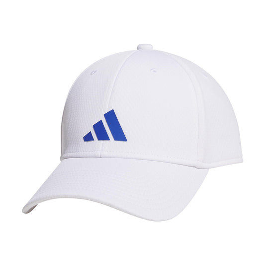 adidas Mens Pregame Structured Stretch Fit Cap White/Semi Lucid Blue Large-X-Large - Renee Lane Company