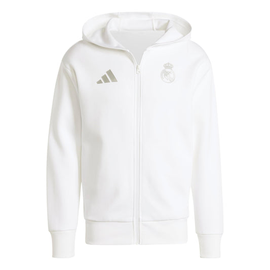 adidas Mens Real Madrid Anthem Jacket White XX-Large - Renee Lane Company