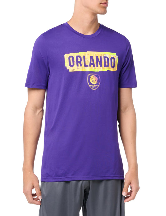adidas Mens Short Sleeve Pre-Game T-Shirt Regal Purple/Orlando City Sc XX-Large - Renee Lane Company
