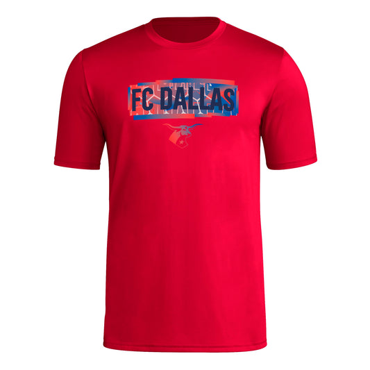 adidas Mens Short Sleeve Pre-Game T-Shirt Team Power Red/Fc Dallas 3X-Large - Renee Lane Company