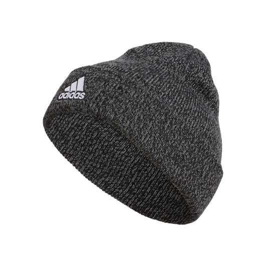adidas Mens Team Issue Fold Beanie Discontinued Black Onix Grey Marl F22 One Size - Renee Lane Company