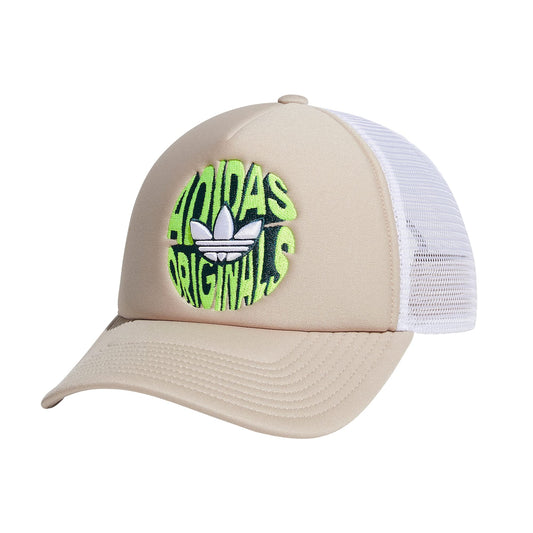 adidas Originals Foam Front Snapback Adjustable Fit Trucker Hat Wonder Beige/Lucid Lemon Yellow/Arctic Night Blue One Size - Renee Lane Company