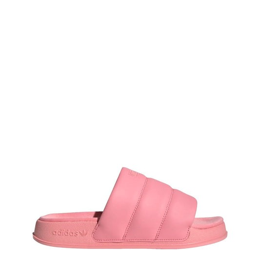 adidas Originals Womens Adilette Essential Slide Sandal Super Pop/Super Pop/Super Pop 7 - Renee Lane Company