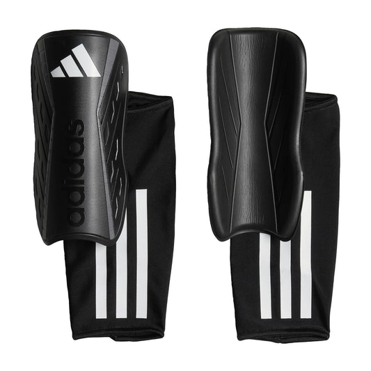 adidas Unisex-Adult Tiro Soft Ground League Shin Guards Black/White/Iron Metallic Large - Renee Lane Company