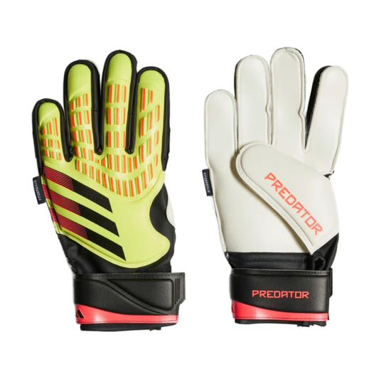 adidas Unisex-Child Fingersave Predator Match Goalie Gloves Solar Yellow/Black/Solar Red 5 - Renee Lane Company