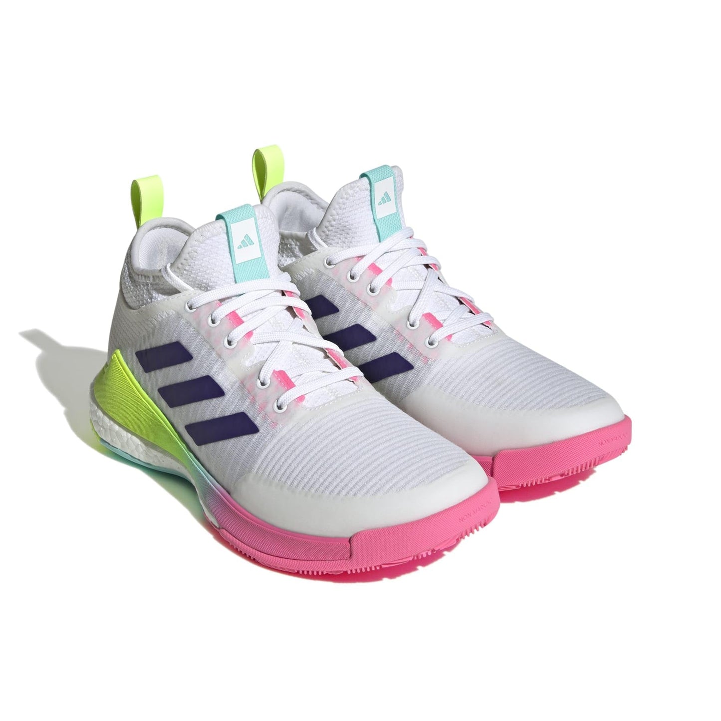 adidas Womens Crazyflight Mid Sneaker White/Team Collegiate Purple/Flash Aqua 13 - Renee Lane Company