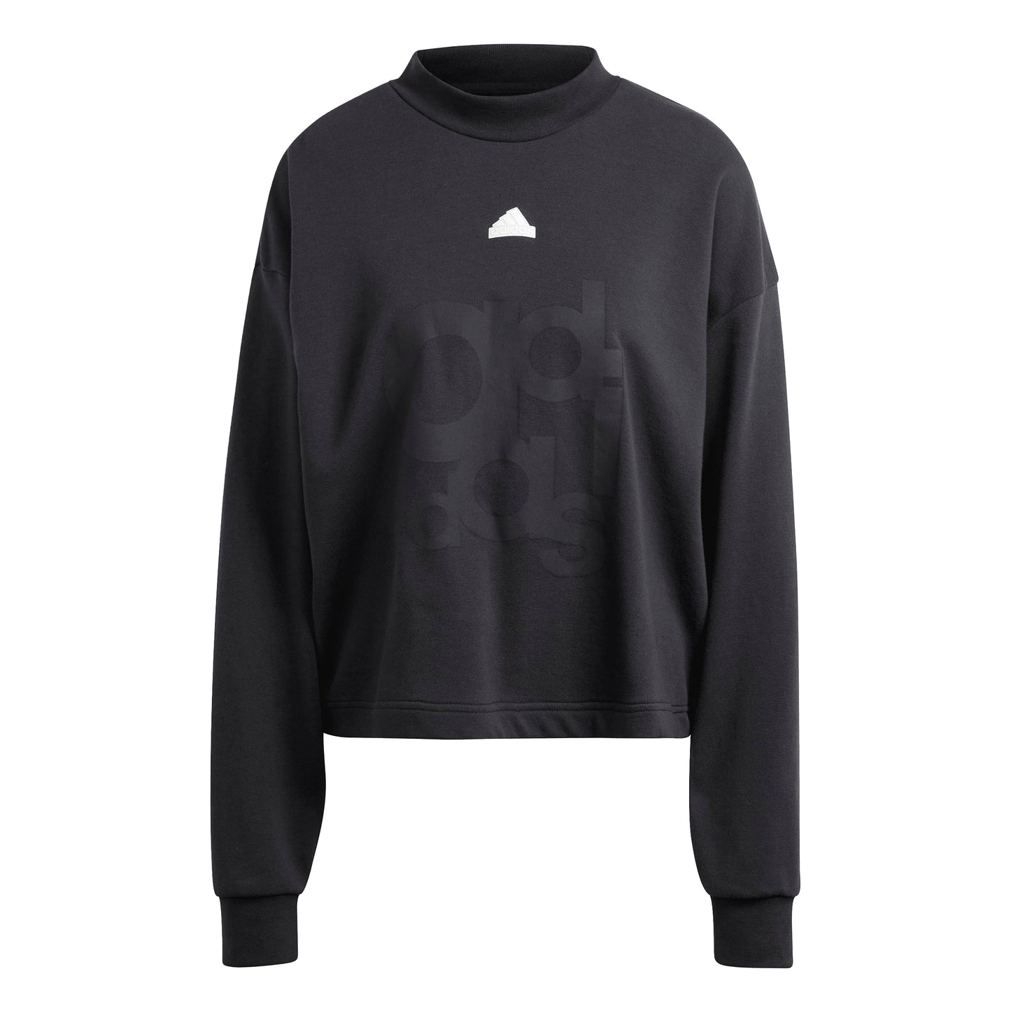 adidas Womens Printed French Terry Loose Sweatshirt Black X-Large - Renee Lane Company