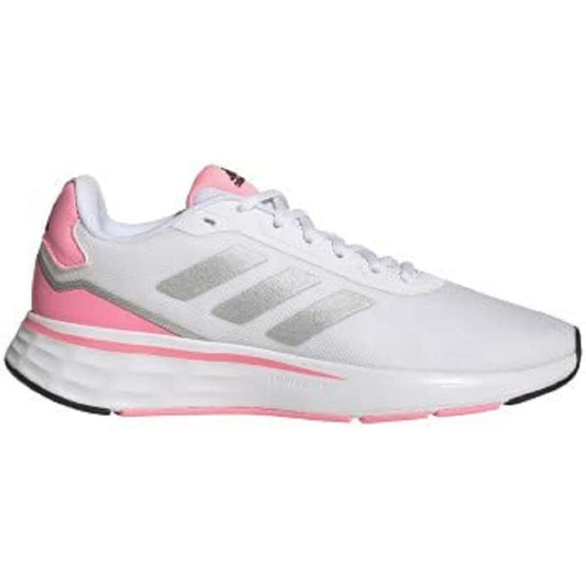 adidas Womens STARTYOURRUN Running Shoe White/Silver Metallic/Beam Pink 9 - Renee Lane Company