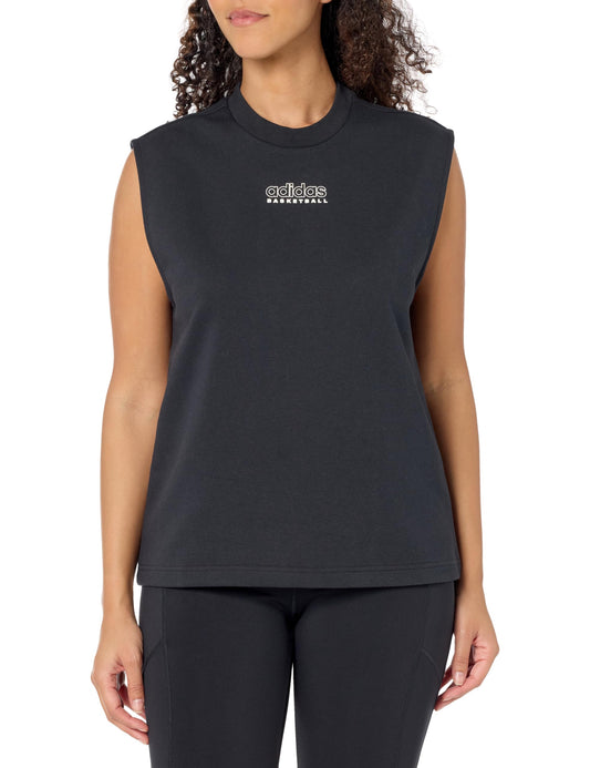 adidas Womens Select Sleeveless Top Black/White Medium - Renee Lane Company