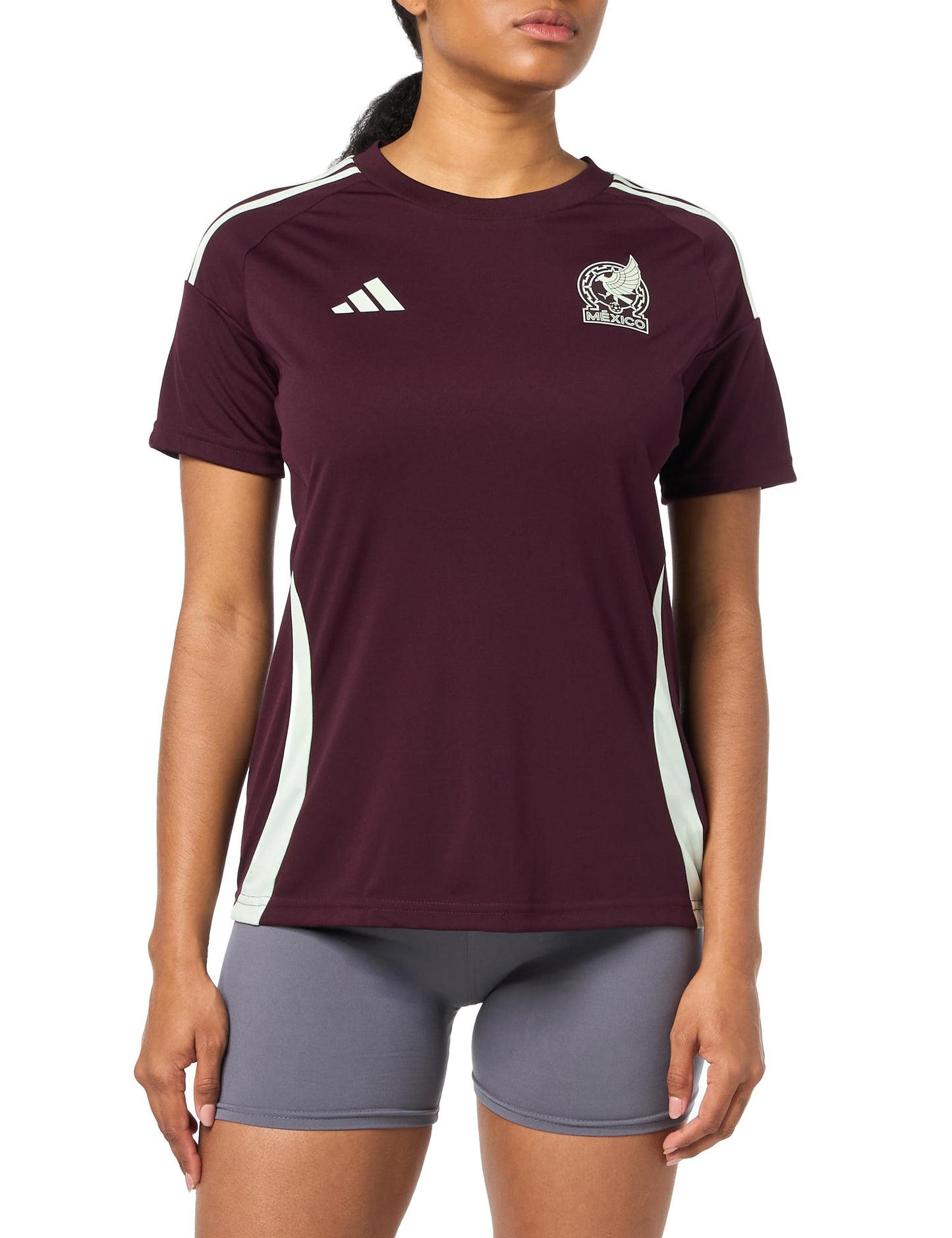 adidas Womens Standard Mexico 2024 Home Fan Jersey Dark Burgundy - Renee Lane Company