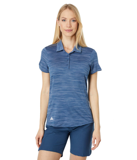 adidas Womens Standard Space Dye Polo Shirt Crew Navy/White X-Small - Renee Lane Company