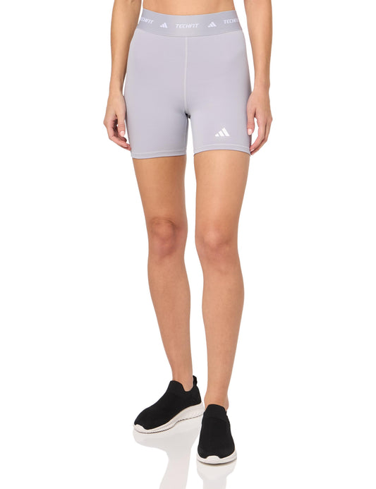 adidas Womens Techfit Training Short Leggings Glory Grey X-Small/4" Inseam - Renee Lane Company