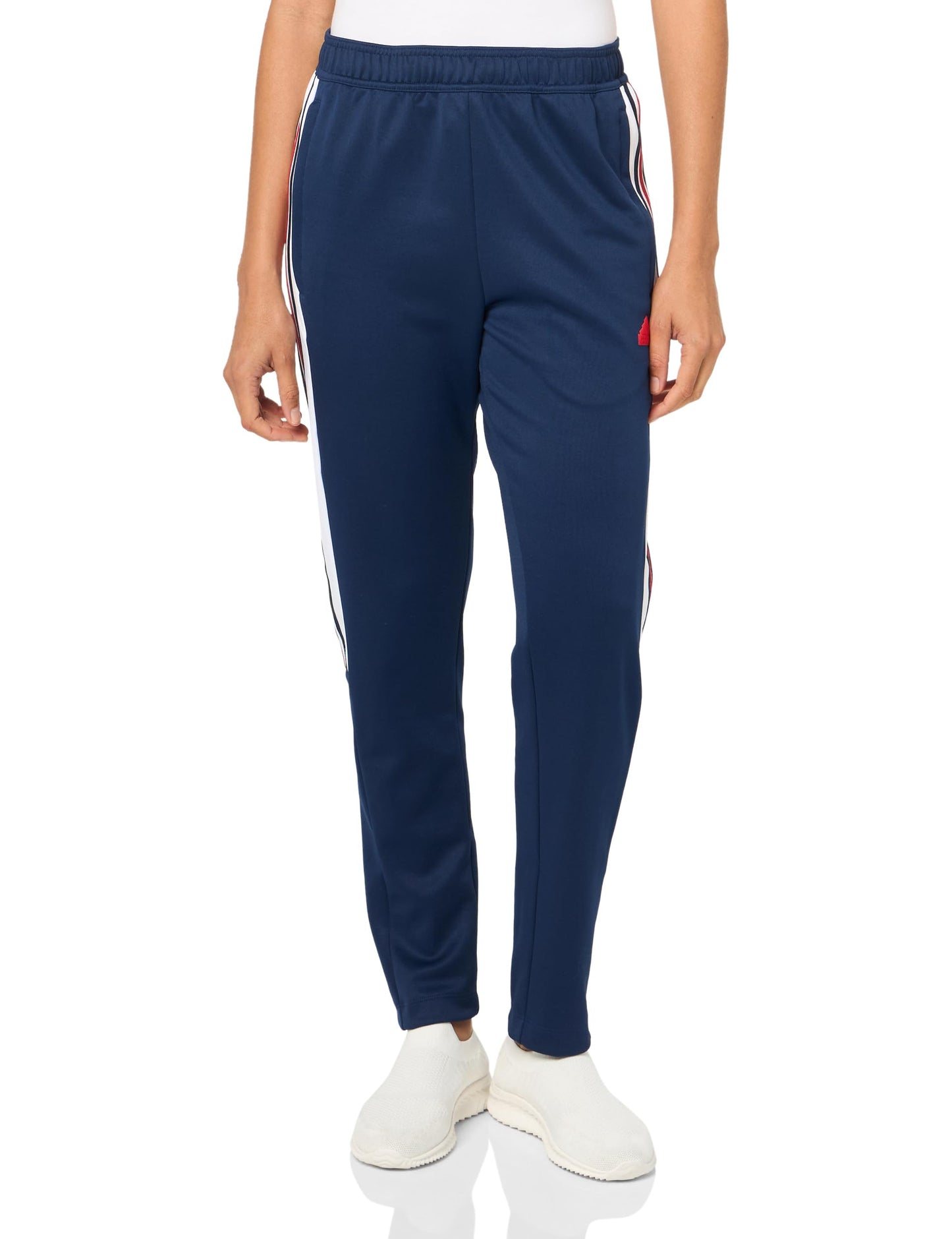 adidas Womens Tiro Cut 3-Stripes Track Pants Team Navy Blue/White/Better Scarlet - Renee Lane Company