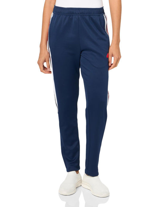 adidas Womens Tiro Cut 3-Stripes Track Pants Team Navy Blue/White/Better Scarlet - Renee Lane Company