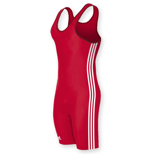 adidas Wrestling 3 Stripes Singlet - Red/White - Youth Large - Renee Lane Company