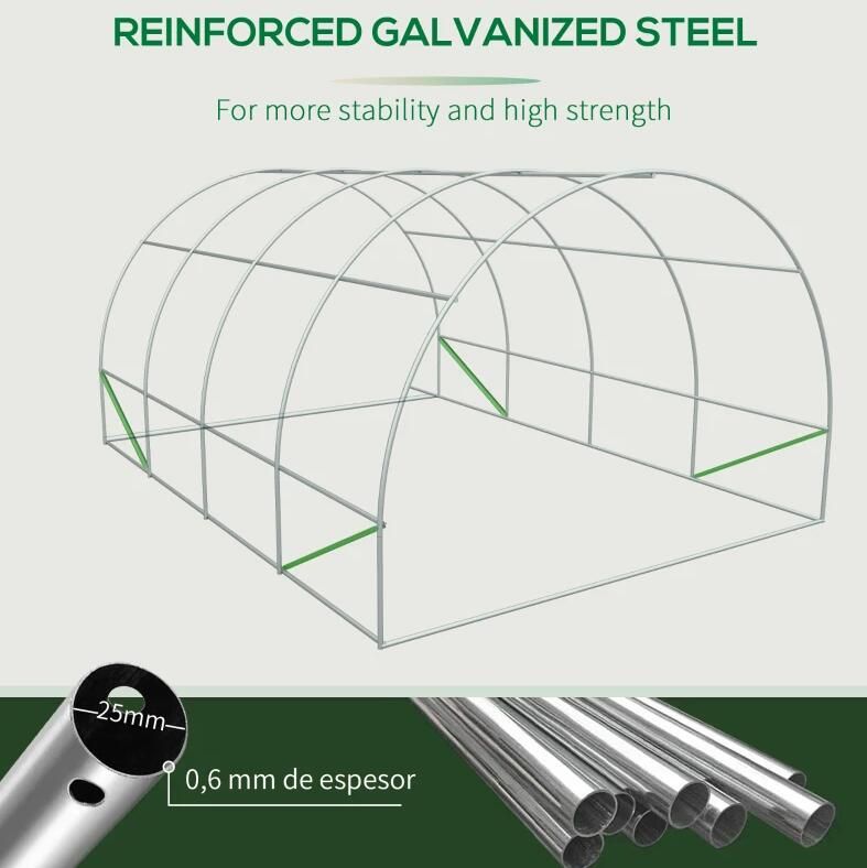 20' x 10' x 7' Tunnel Greenhouse Large Walk-In Warm House; Roll Up Door