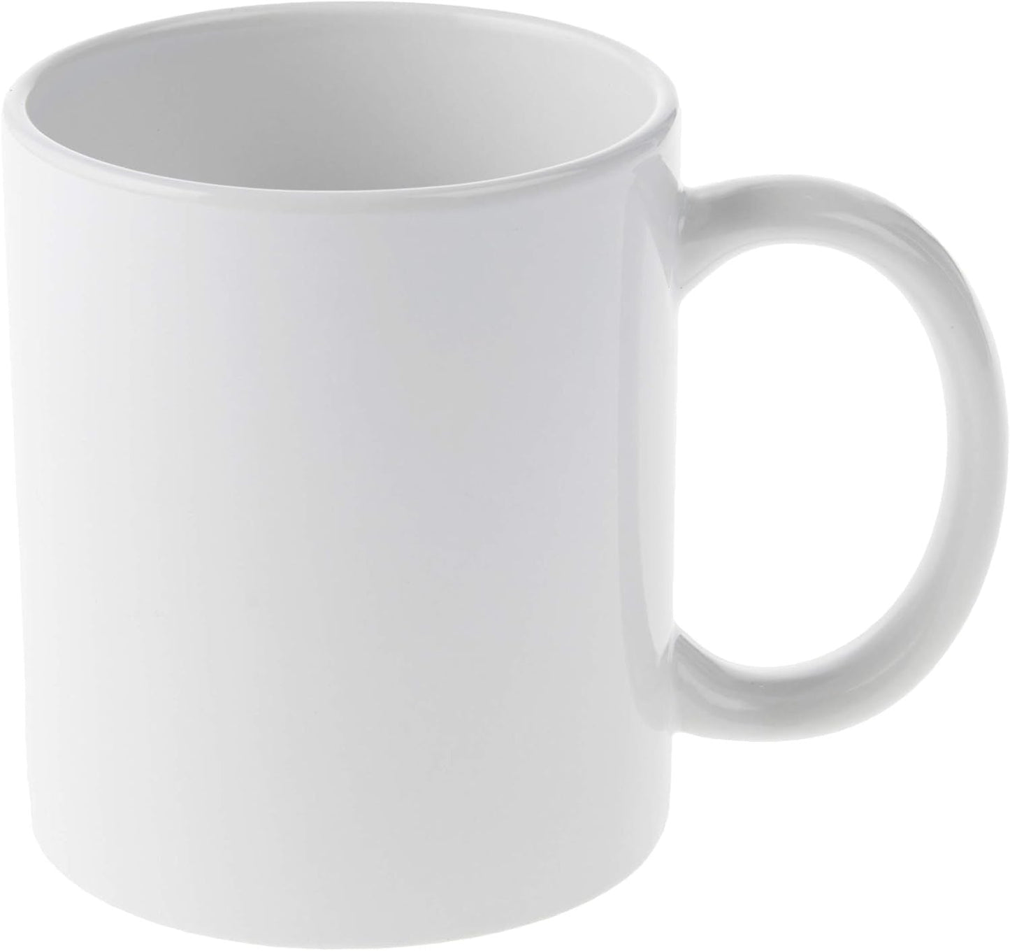 Beveled Blank, Ceramic-Coated, Dishwasher & Microwave Safe Mug to Decorate, Mug Press & Infusible Ink Compatible,12 Oz Sublimation, Ideal for Crafts and Printing, 2 Count, White