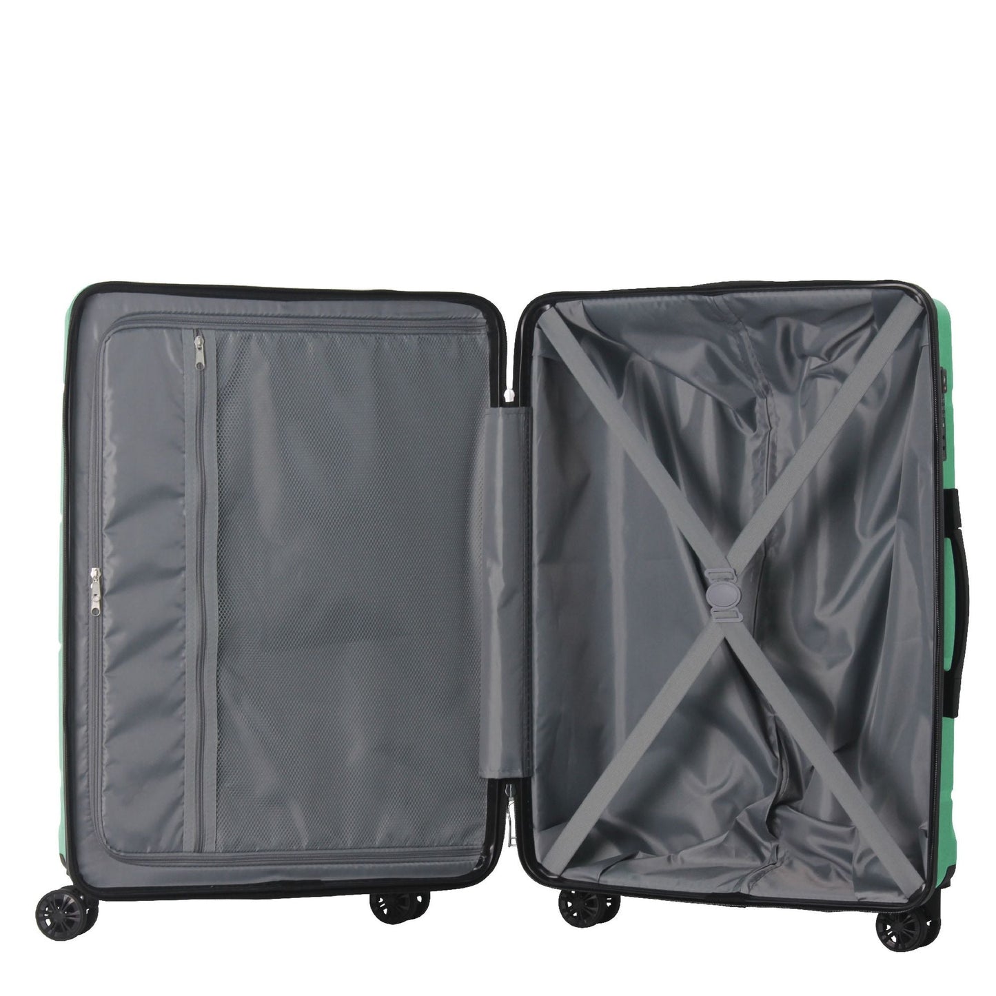 3-Piece Luggage Sets (20", 24", 28"), Suitcase with Wheels, Hardside Suitcase With Four Spinner Wheels and Scratch-Resistant Surface, Green