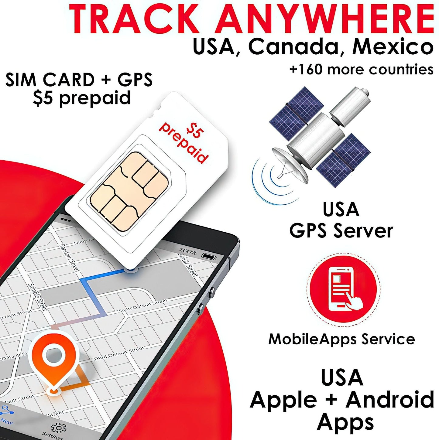 GPS Cards PREPAID Sim for GF07 Mini GPS Tracker/ Hybrid Maps/ Geofences