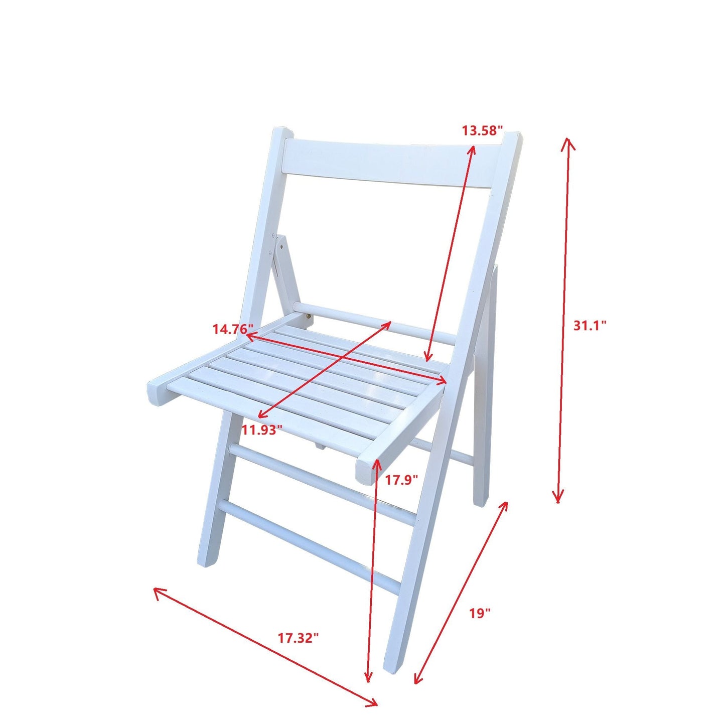 FOLDING CHAIR-2/S; FOLDABLE STYLE -WHITE