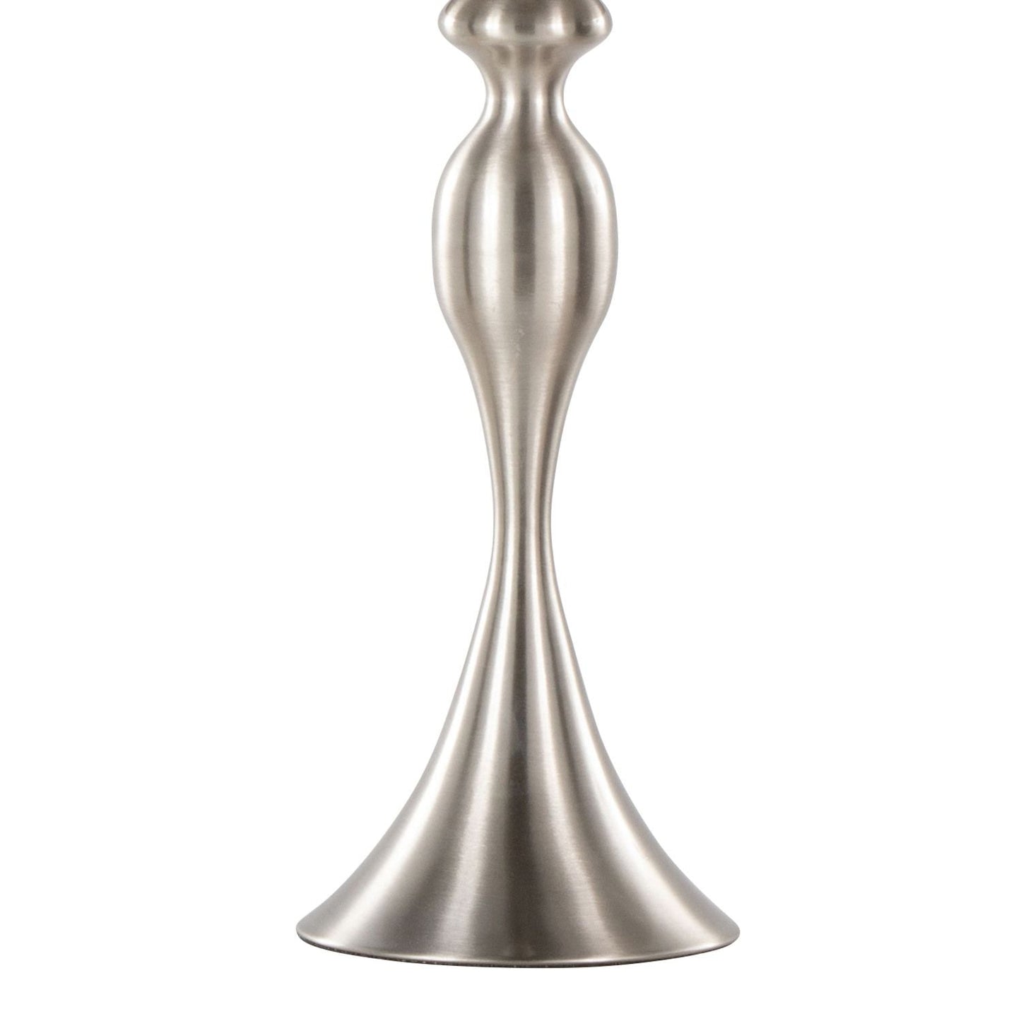 Ashland 27" Contemporary Metal Table Lamp in Brushed Nickel with Grey Textured Linen Shade from Grandview Gallery by - Set of 2