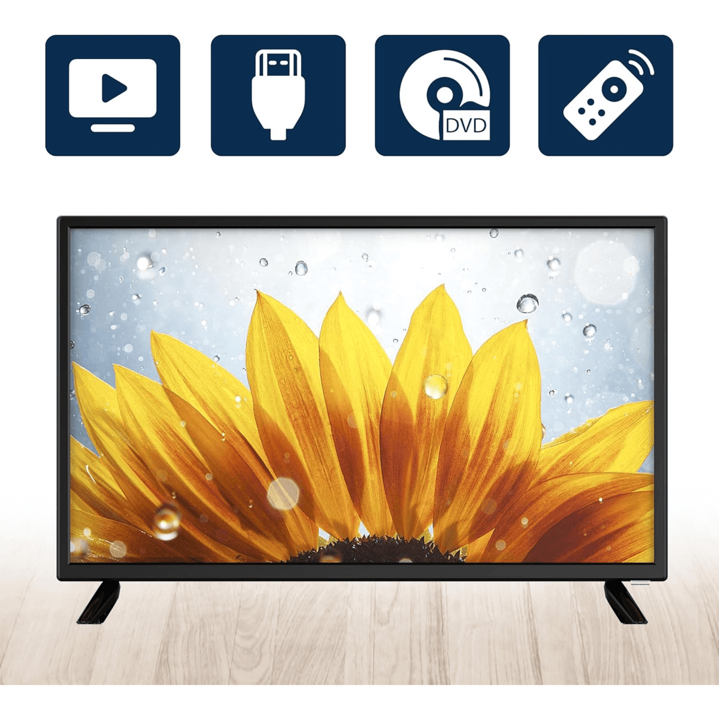 Emerson 24" Class Widescreen AC/DC 12V HD LED Television with DVD Player