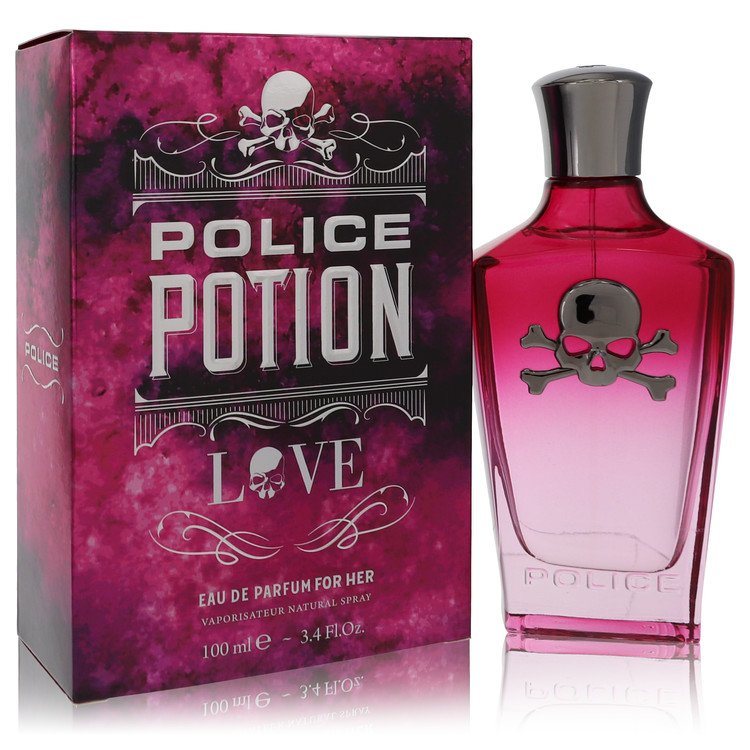 Women's eau de parfum spray, magenta bottle with purple boxed label