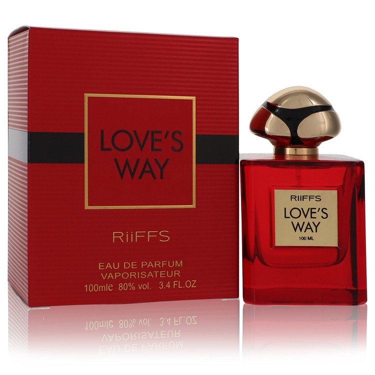 Love's Way by Riiffs eau de parfum: red bottle with gold cap, red box
