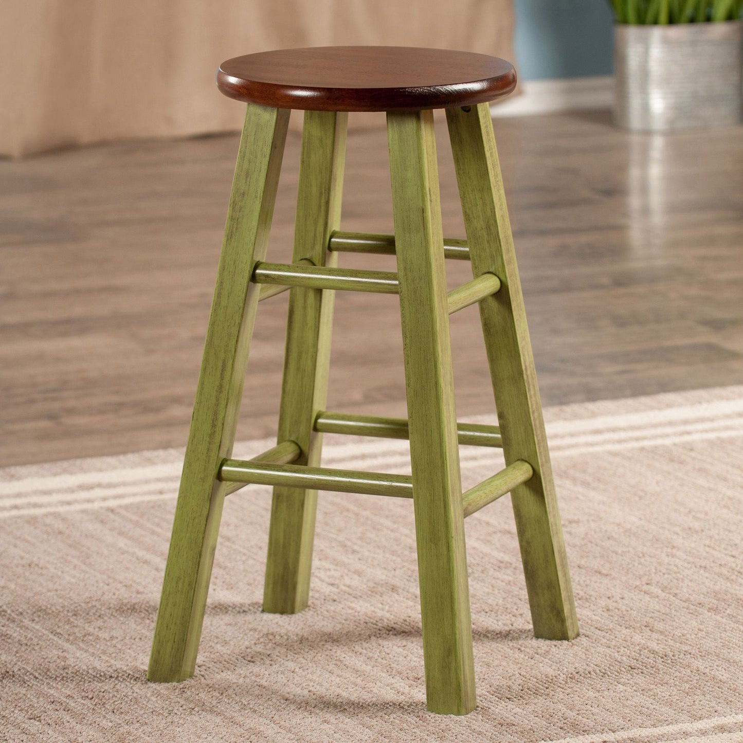 Ivy 24" Counter Stool Walnut/Green