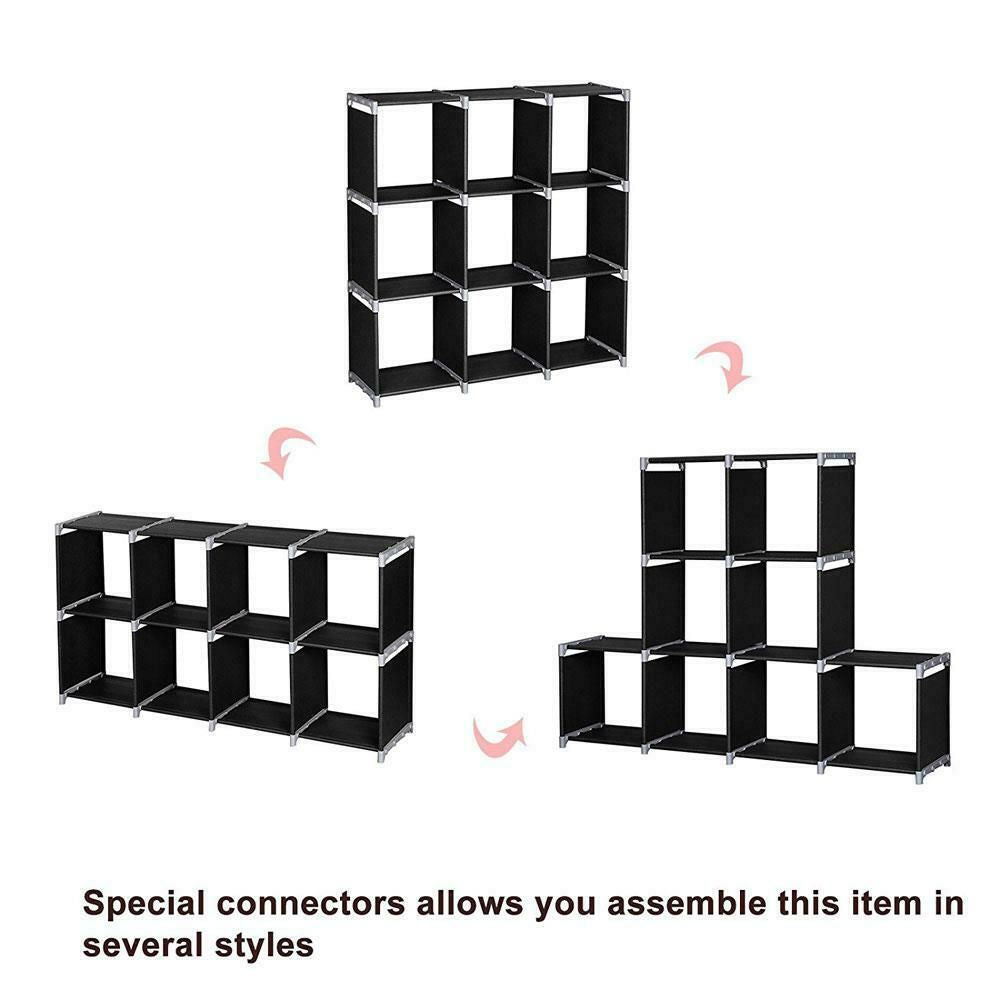 3Tier 9 Compartment Storage Cube Closet Organizer Shelf 9 CubesBookcase Storage