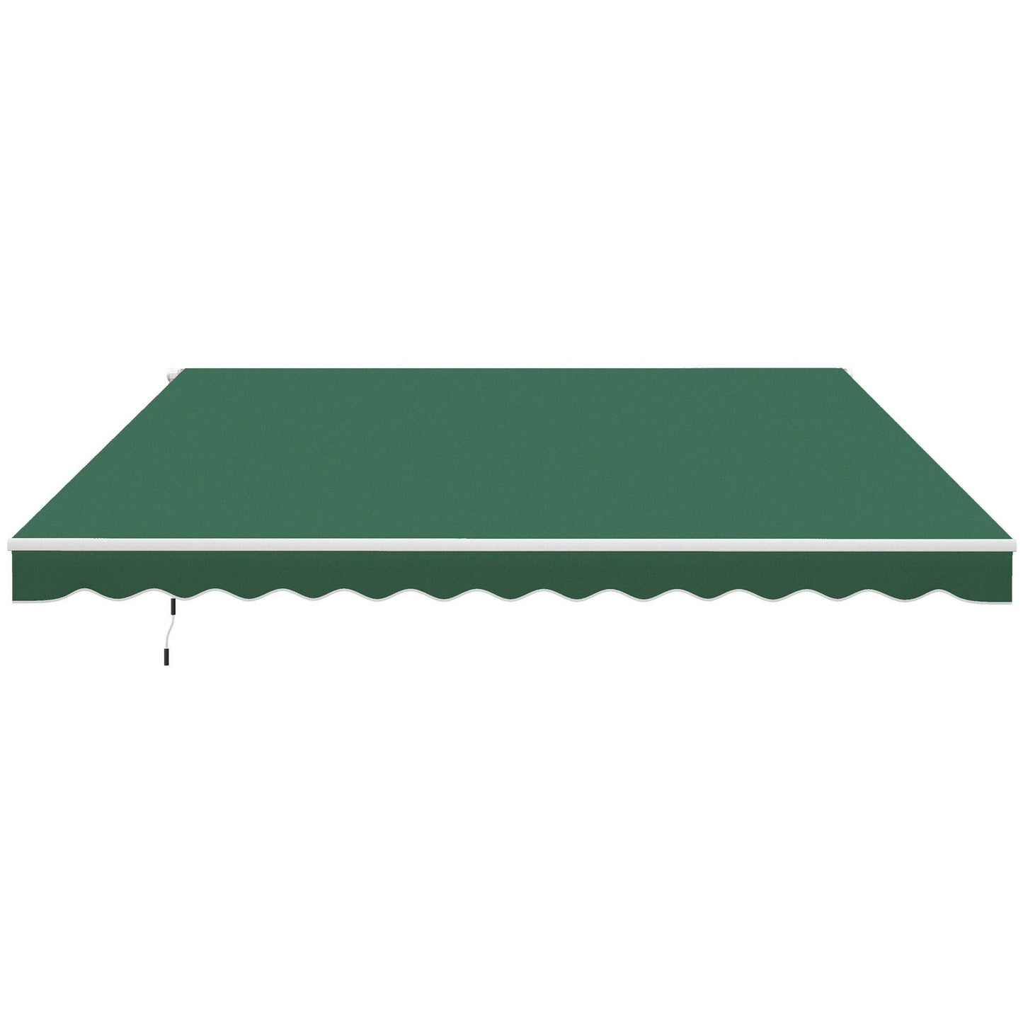 Outsunny 12x10 Manual Retractable Patio Awning, Adjustable Outdoor Sunshade Shelter for Patio, Balcony, Yard, Green