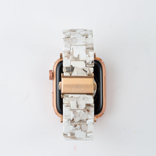 Compatible Apple Watch Bands Resin Apple Watch Bands for Women Tortoise Shell Apple Watch Band Tortoise Apple Watch Bands for Women Resin Watch Band Apple Watch Ceramic Apple Watch Band (Marble Rose Gold Apple) - Renee Lane Company