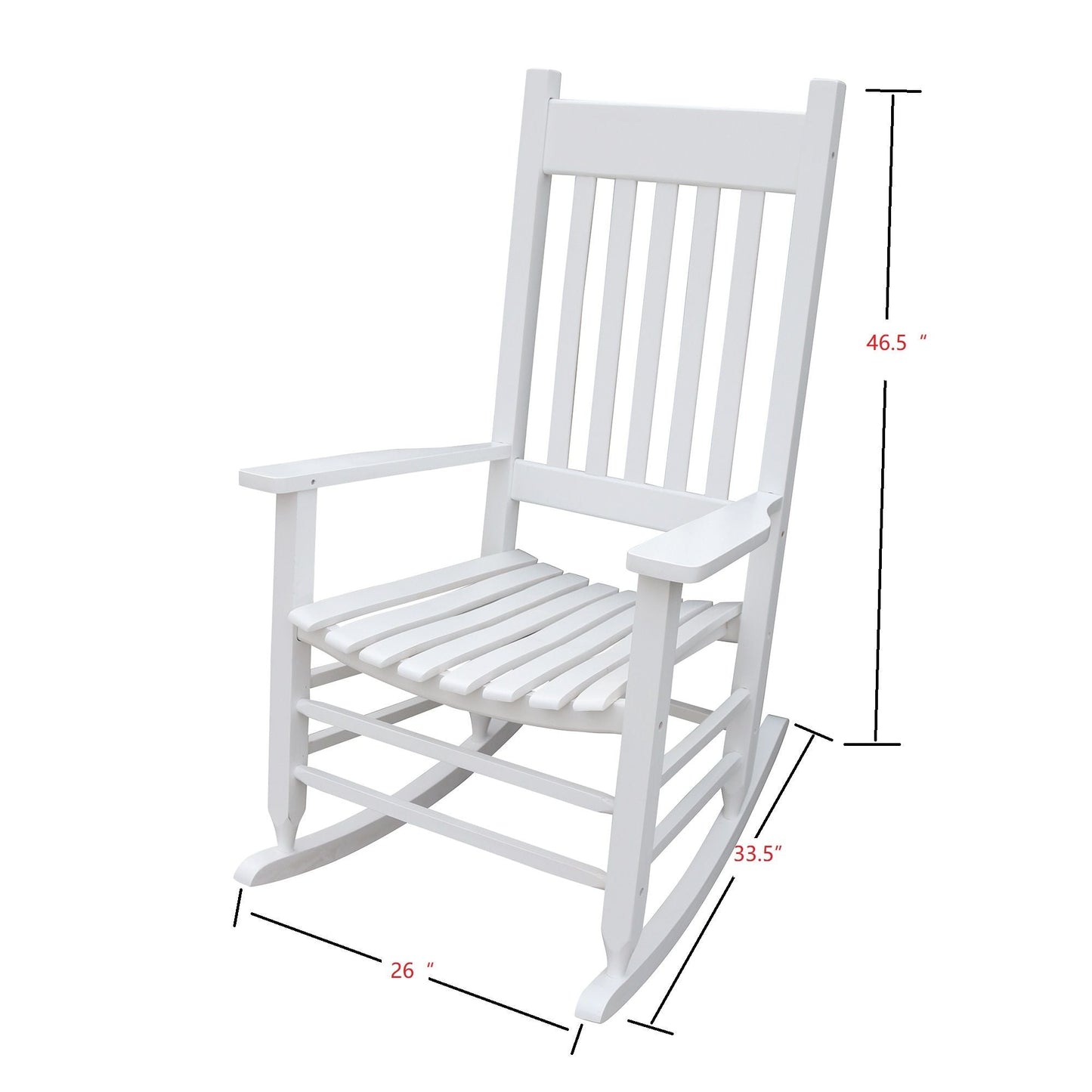 wooden porch rocker chair WHITE - Renee Lane Company