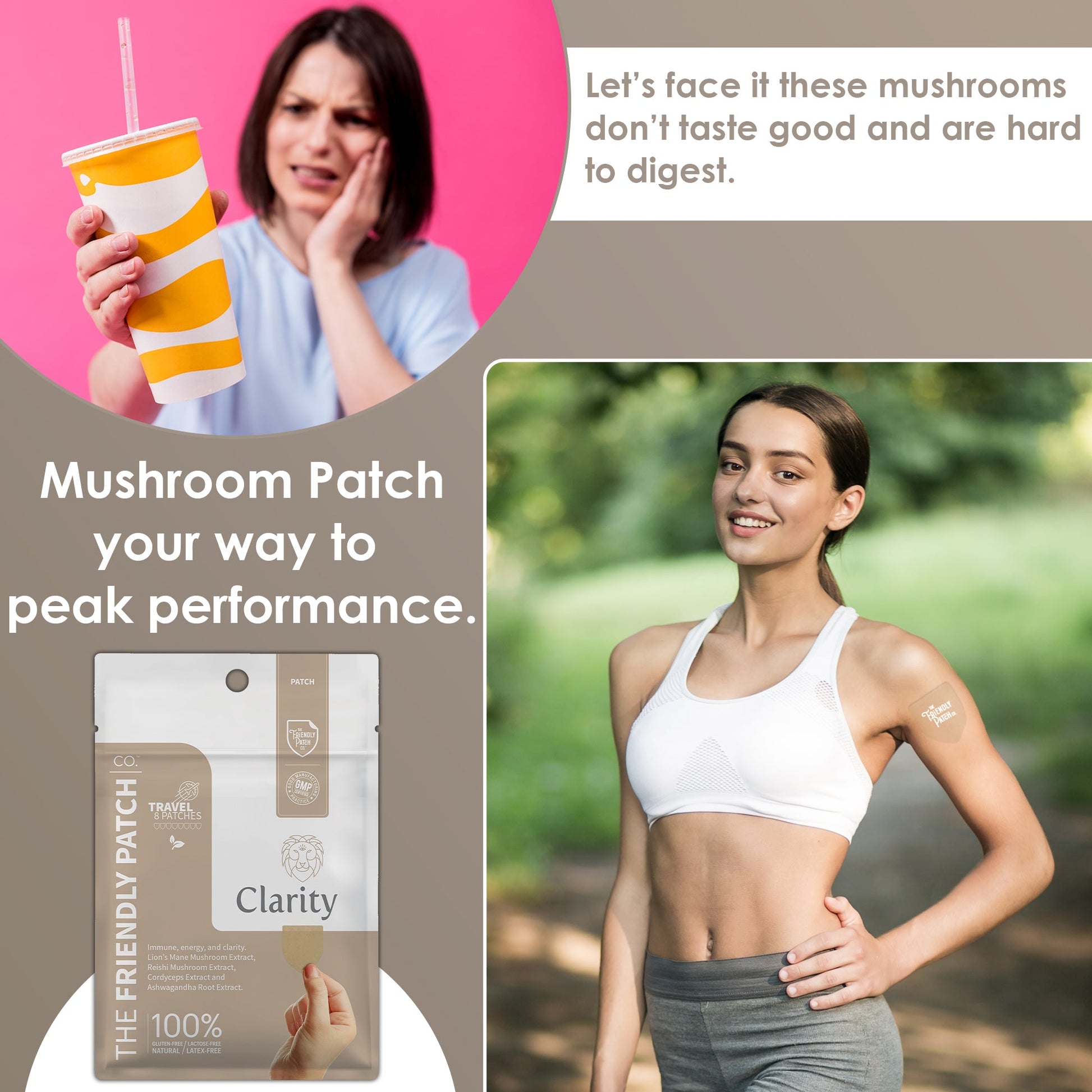 Clarity Focus Patch: Lions Mane Mushroom, Reishi Mushroom, and cordyceps 8 patches - Renee Lane Company