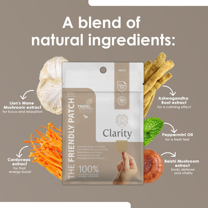 Clarity Focus Patch: Lions Mane Mushroom, Reishi Mushroom, and cordyceps 8 patches - Renee Lane Company