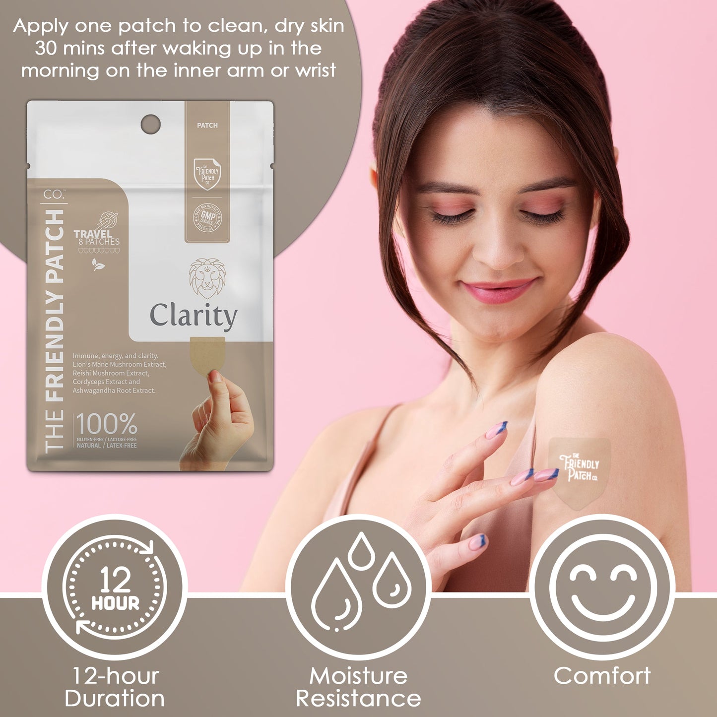 Clarity Focus Patch: Lions Mane Mushroom, Reishi Mushroom, and cordyceps 8 patches - Renee Lane Company