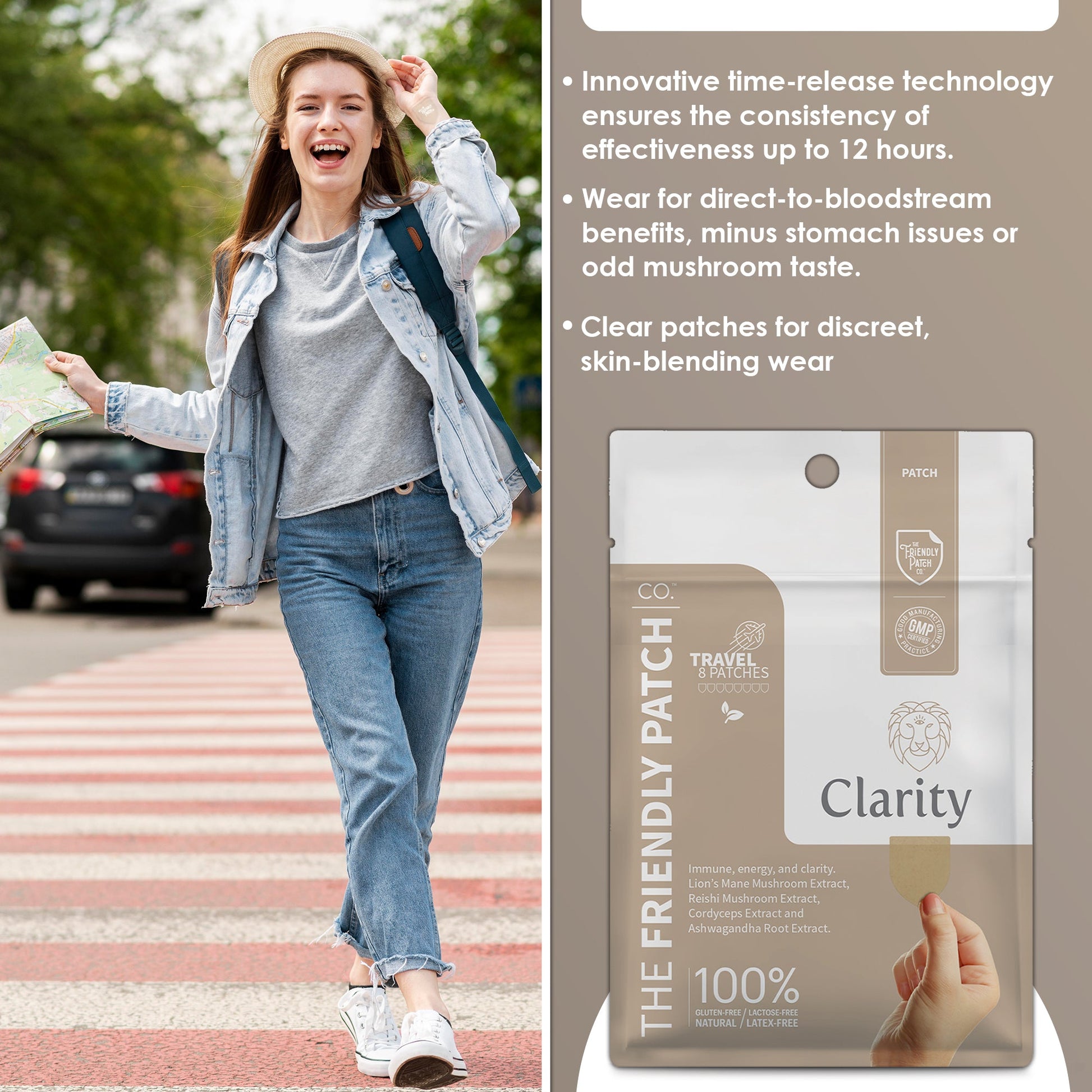 Clarity Focus Patch: Lions Mane Mushroom, Reishi Mushroom, and cordyceps 8 patches - Renee Lane Company