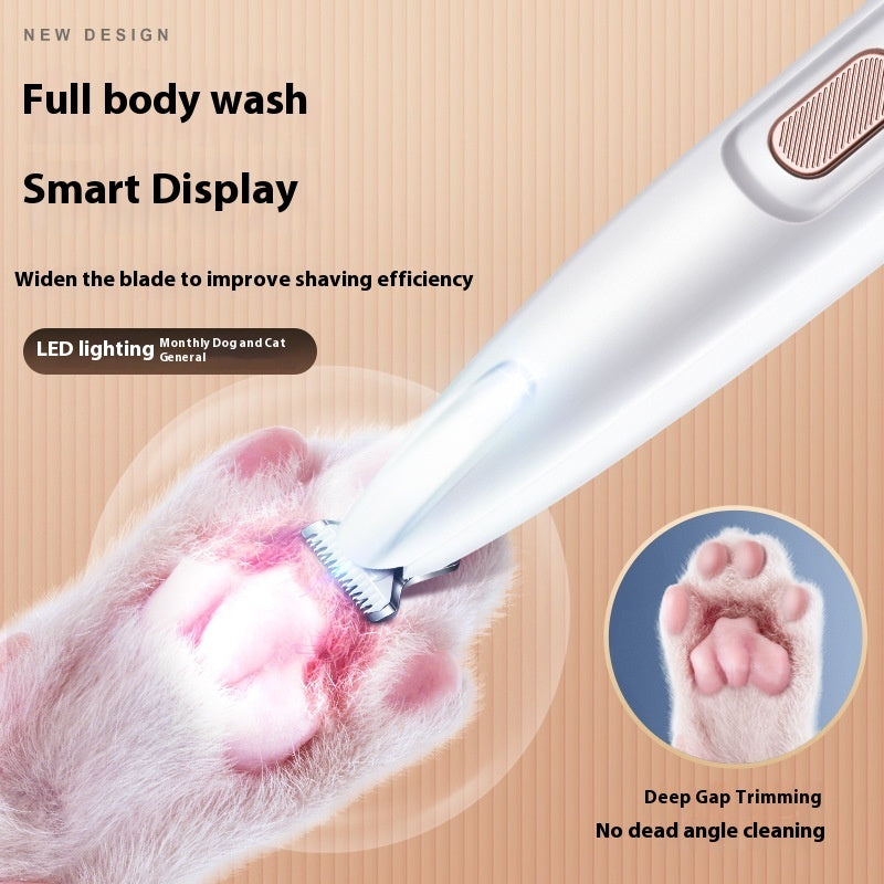 Pets Dog Paw Trimmer With LED Light Fully Waterproof Pet Hair Trimmer With LED Display Dog Clippers For Grooming Widen Blade - Renee Lane Company