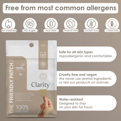 Clarity Focus Patch: Lions Mane Mushroom, Reishi Mushroom, and cordyceps 8 patches - Renee Lane Company