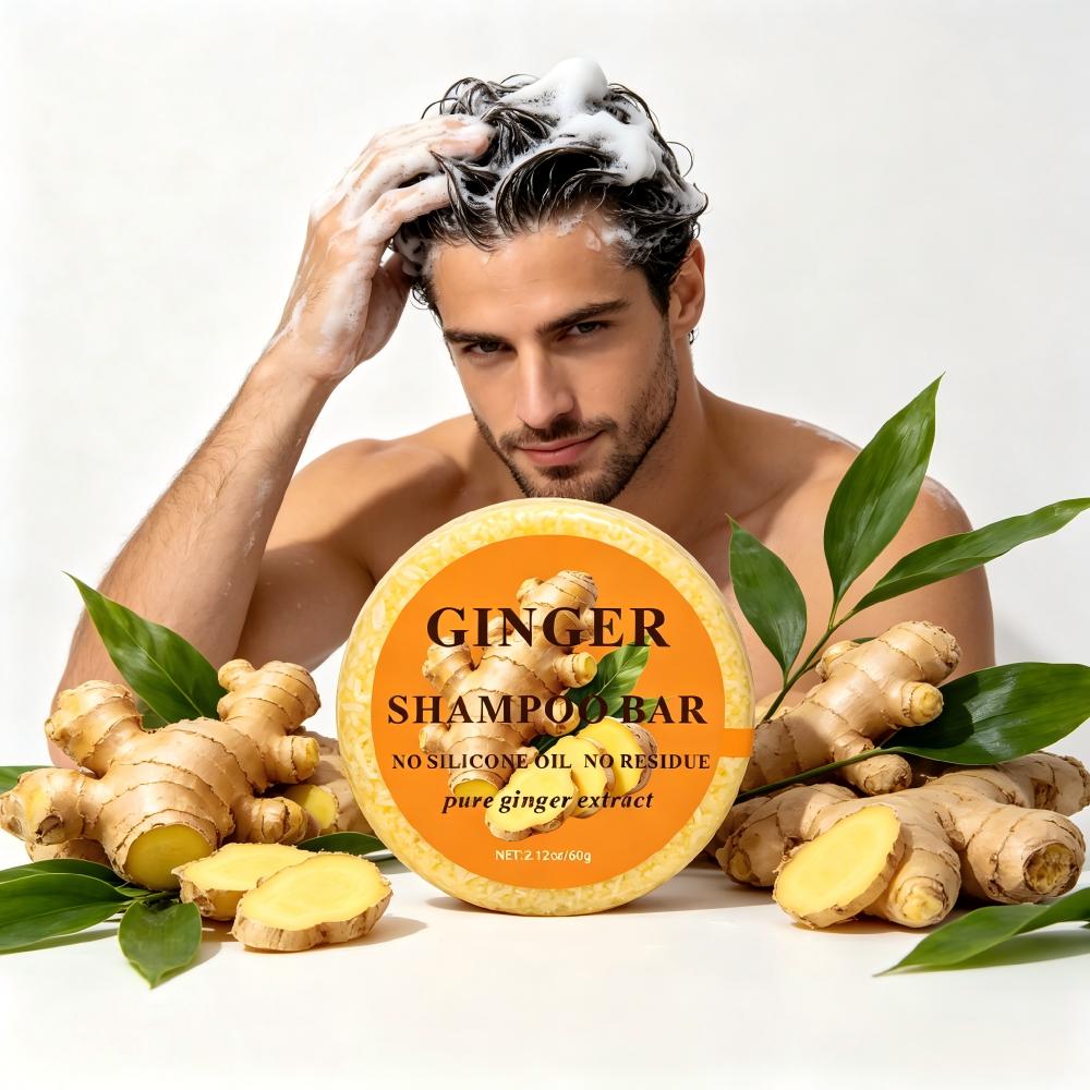 Round Label Ginger Shampoo Bar