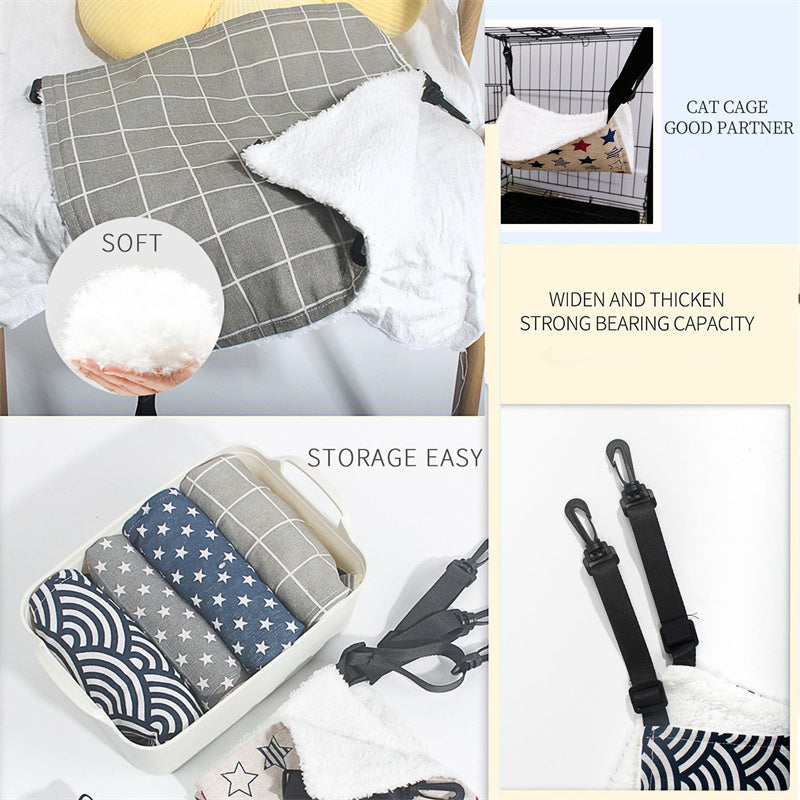 Lamb Fleece Cat Hanging Beds Pets Cage Hammock Bed For Kitten Hanging Seat Indoor Durable Winter Cat Bed Kitty Nest Puppy Cushion Pet Products - Renee Lane Company