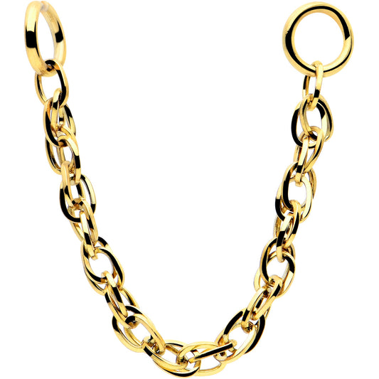 1 1/4 Gold Tone Flat Back Earring Removable Connector Chain Links - Renee Lane Company