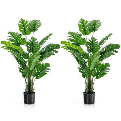 1/2pcs 5 Feet Artificial Tree Faux Monstera Deliciosa Plant for Home Indoor and Outdoor - Renee Lane Company