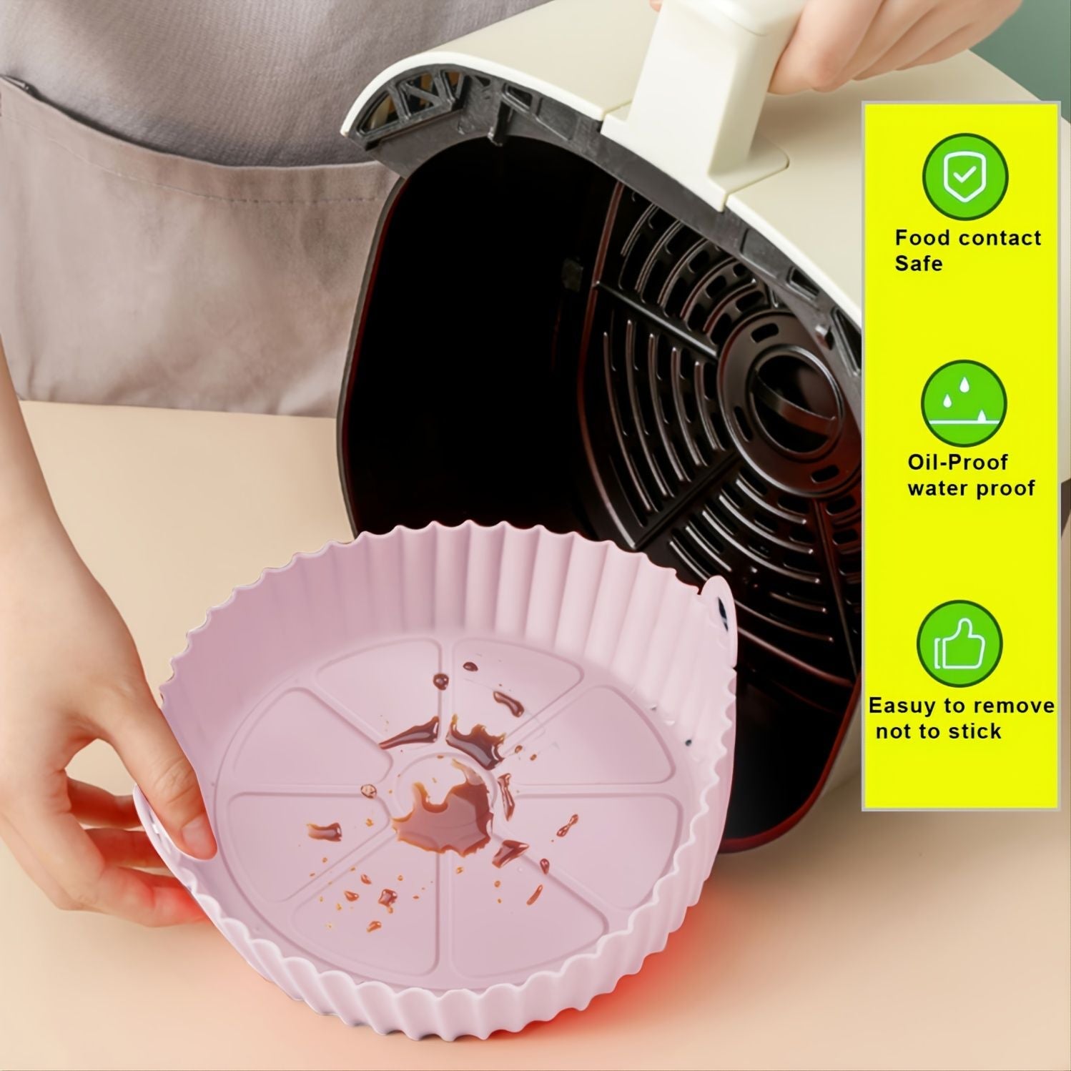 1/2pcs Air Fryer Silicone Pot; Reusable Air Fryer Liners; Silicone Air Fryer Basket; Food Safe Air Fryer Accessories - Renee Lane Company