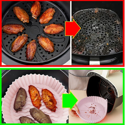 1/2pcs Air Fryer Silicone Pot; Reusable Air Fryer Liners; Silicone Air Fryer Basket; Food Safe Air Fryer Accessories - Renee Lane Company