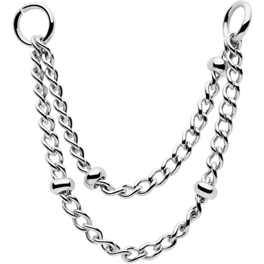 1 3/8 Flat Back Earring Removable Connector Chain Beaded - Renee Lane Company