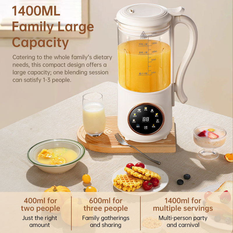 1.4L Nuts Milk Maker, Juicer and Soy Milk Machine with 16 Blades for Plant-Based Drinks, Oatmeal, Almond, Grains, and Beverages - Renee Lane Company